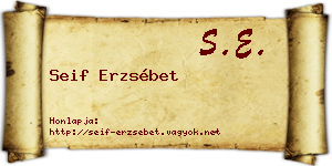 Seif Erzsébet névjegykártya